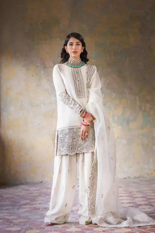 Erum Khan Umaima Eid Edit White Net – view 1 – Poshaq
