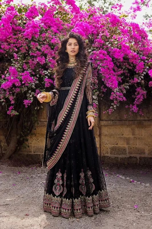 Erum Khan Umaima Eid Edit Black Net – view 1 – Poshaq