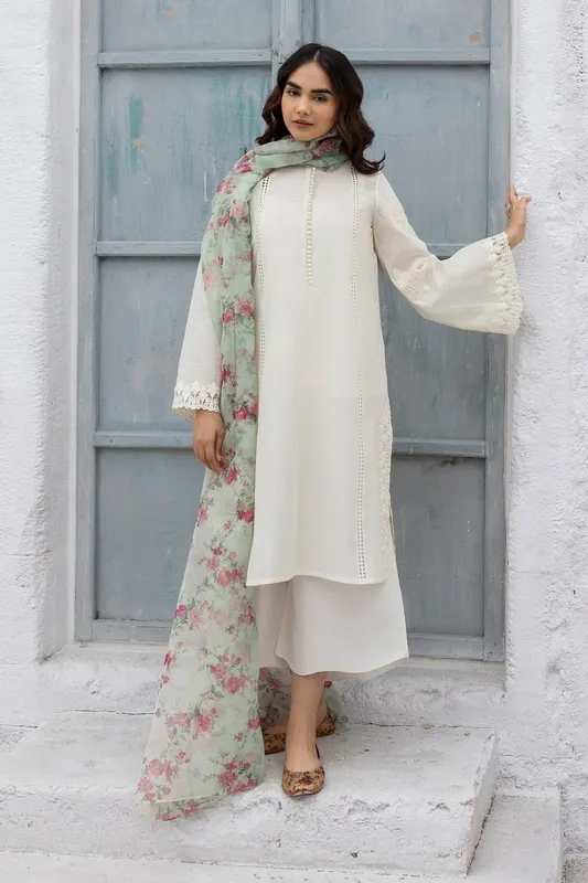 Erum Khan Ramadan Edition White Organza – view 1 – Poshaq