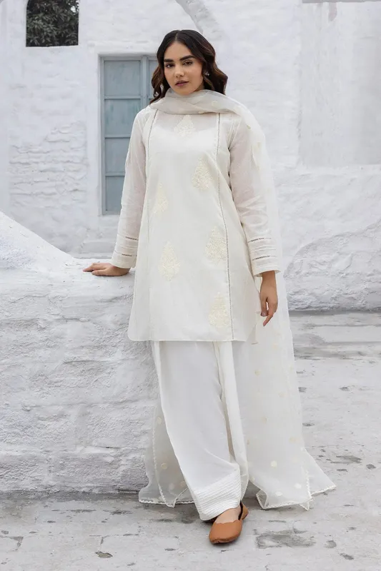 Erum Khan Ramadan Edition White Organza – view 1 – Poshaq