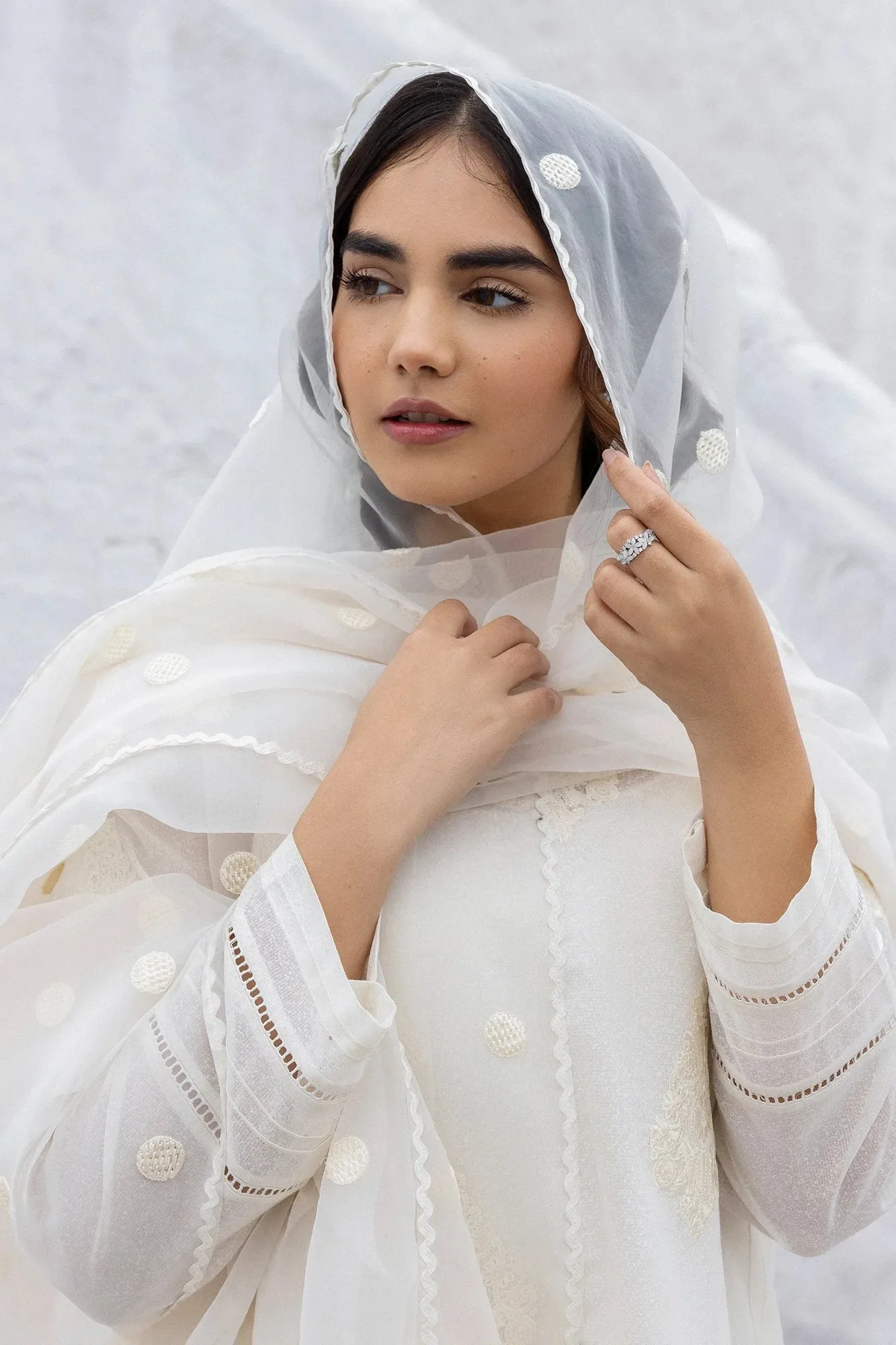 Erum Khan Ramadan Edition White Organza – view 3 – Poshaq