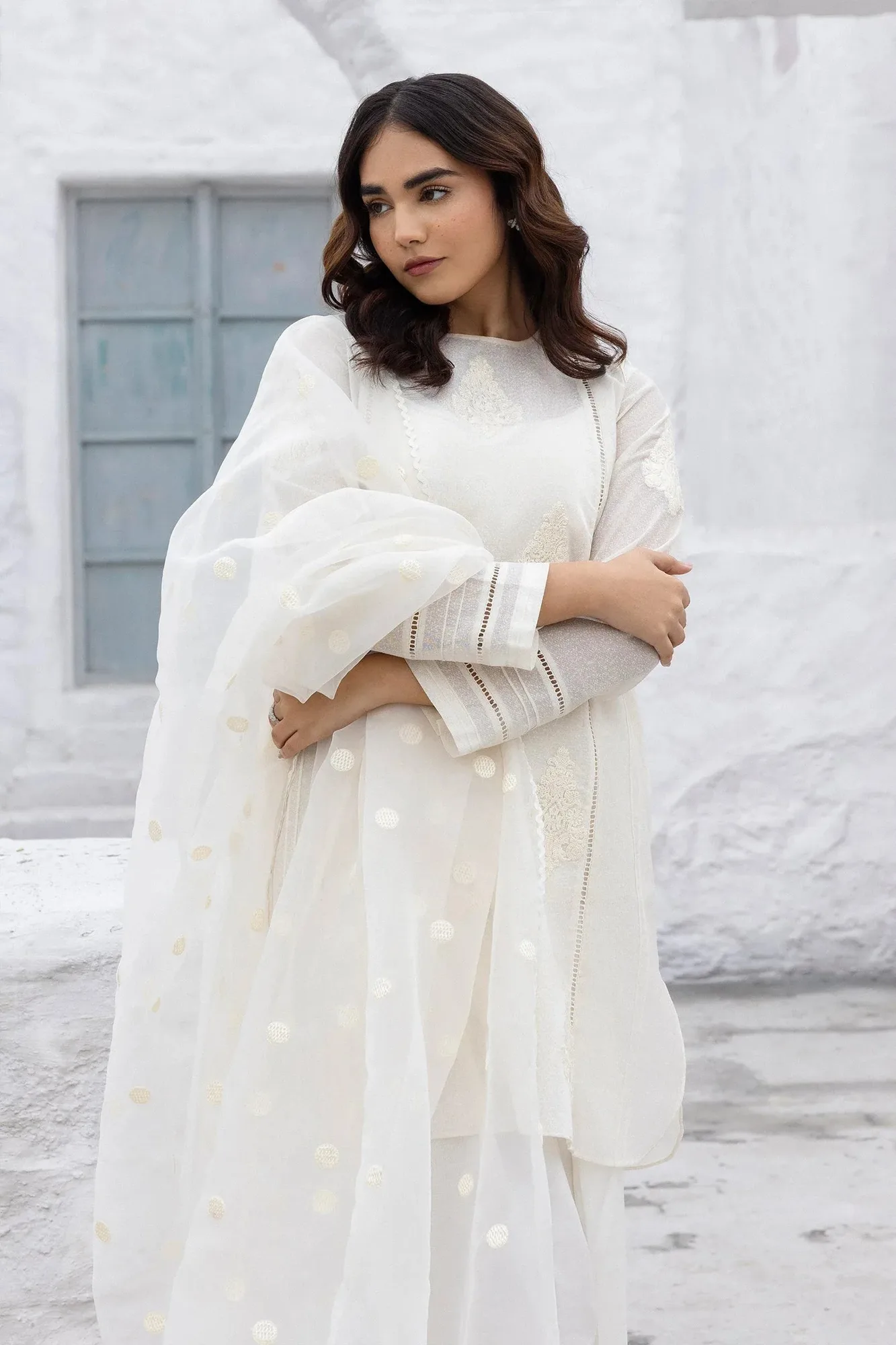 Erum Khan Ramadan Edition White Organza – view 4 – Poshaq