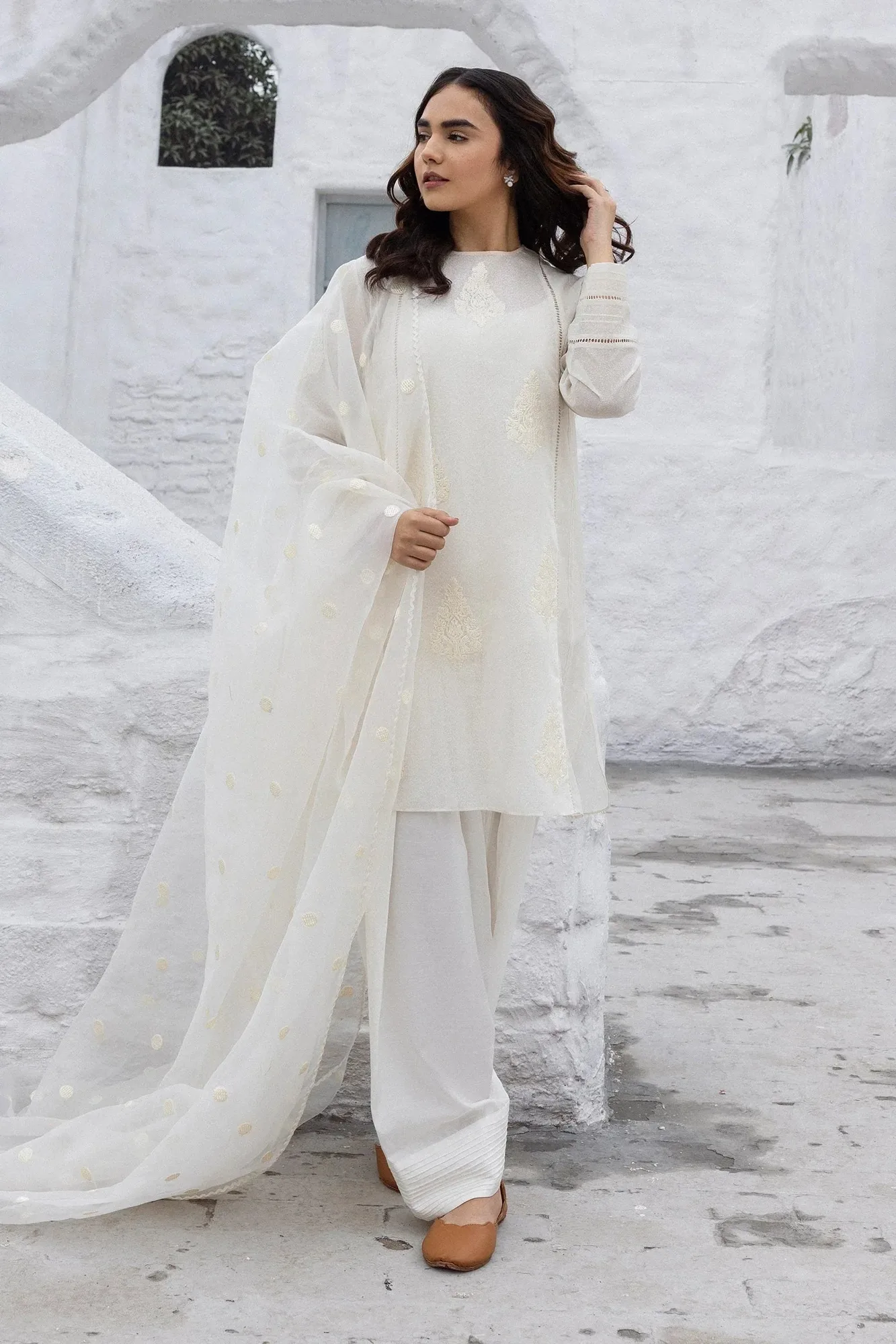 Erum Khan Ramadan Edition White Organza – view 6 – Poshaq