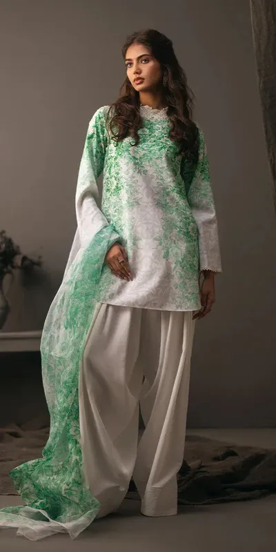 Erum Khan Beyond Basic White Organza – view 1 – Poshaq