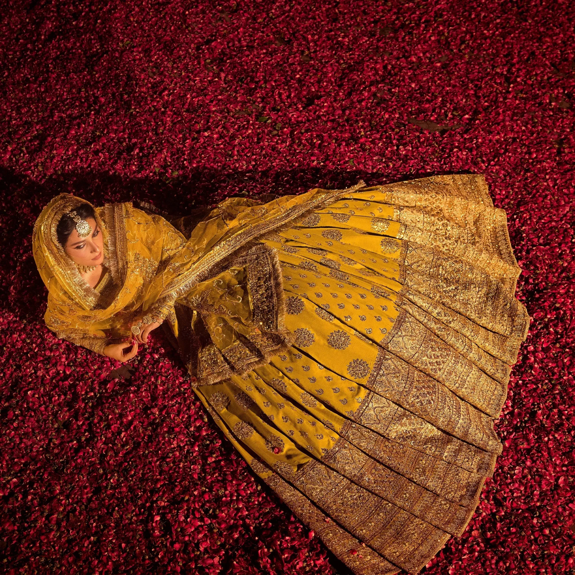 Erum Khan Jahan Wedding Formals Mustard Raw Silk – view 6 – Poshaq