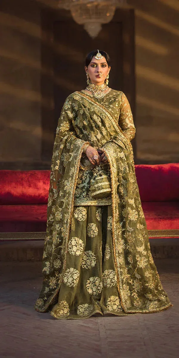 Erum Khan Jahan Wedding Formals Green Organza – view 4 – Poshaq