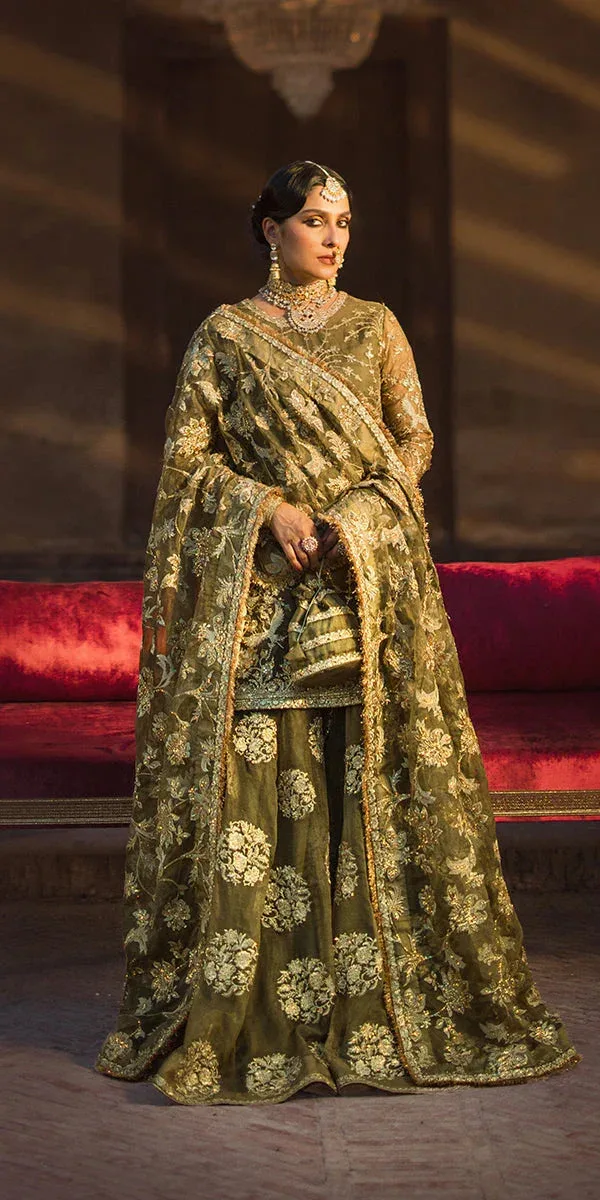 Erum Khan Jahan Wedding Formals Green Organza – view 6 – Poshaq