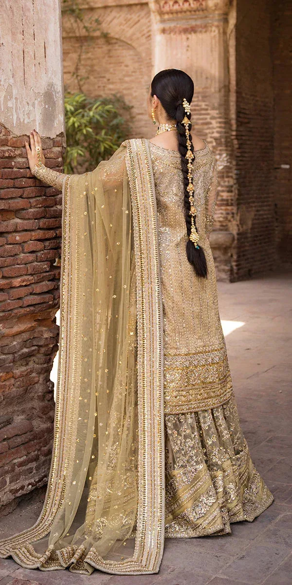 Erum Khan Jahan Wedding Formals Gold Tissue – view 2 – Poshaq