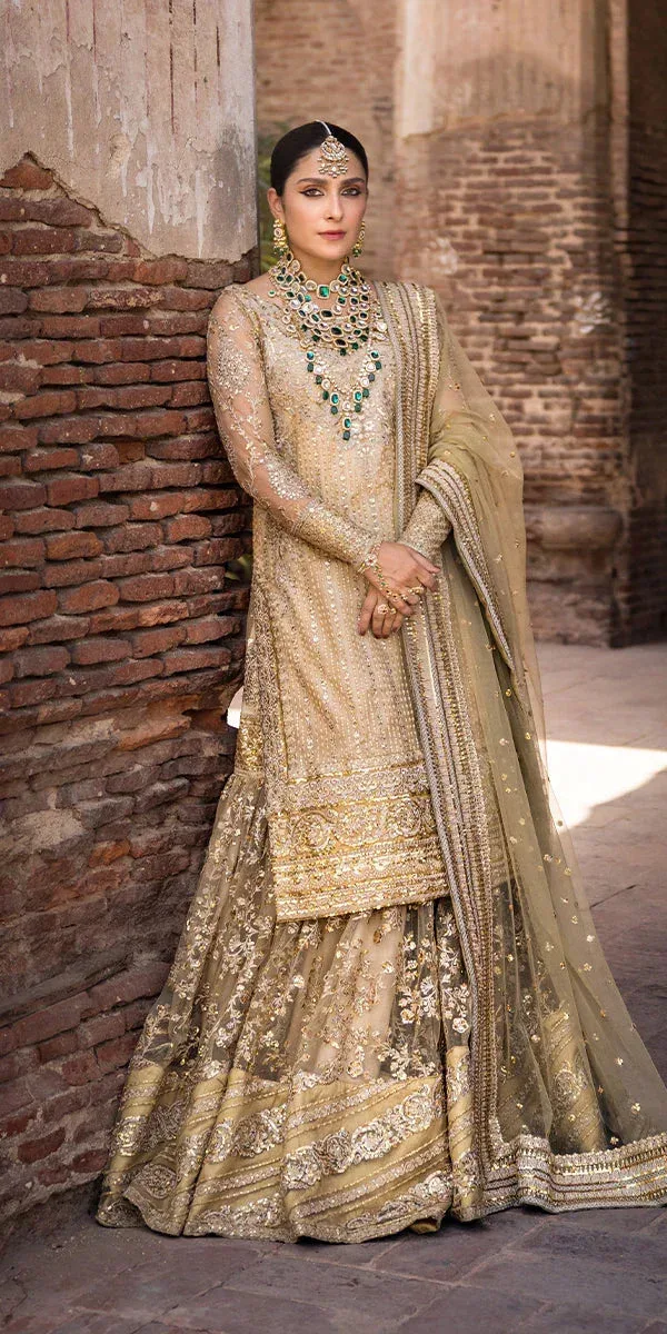 Erum Khan Jahan Wedding Formals Gold Tissue – view 8 – Poshaq