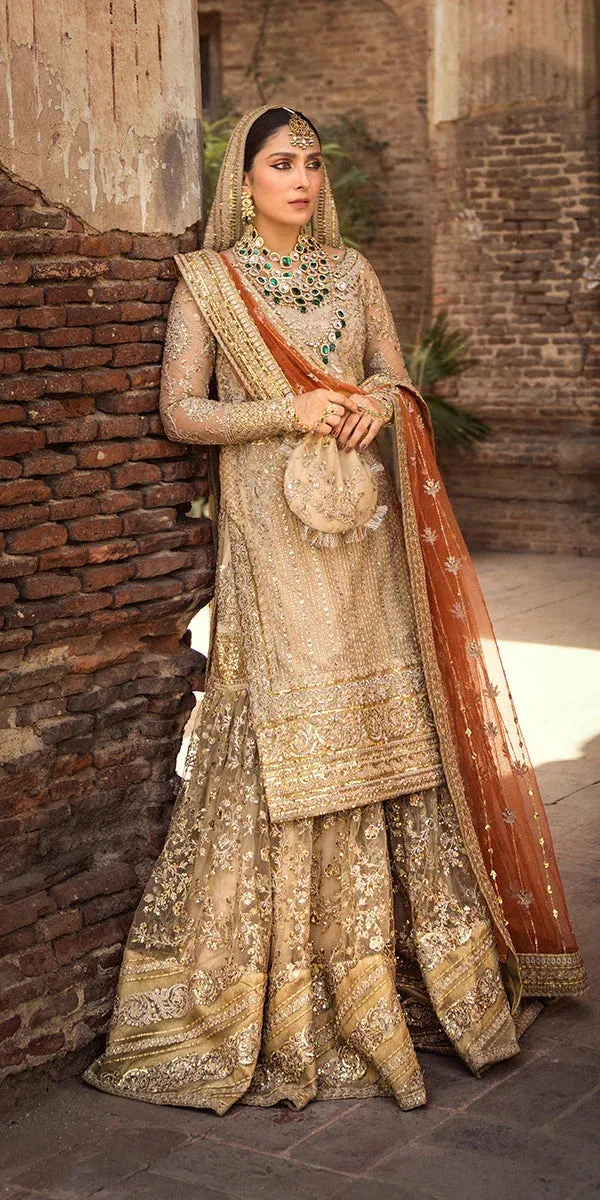 Erum Khan Jahan Wedding Formals Gold Tissue – view 9 – Poshaq
