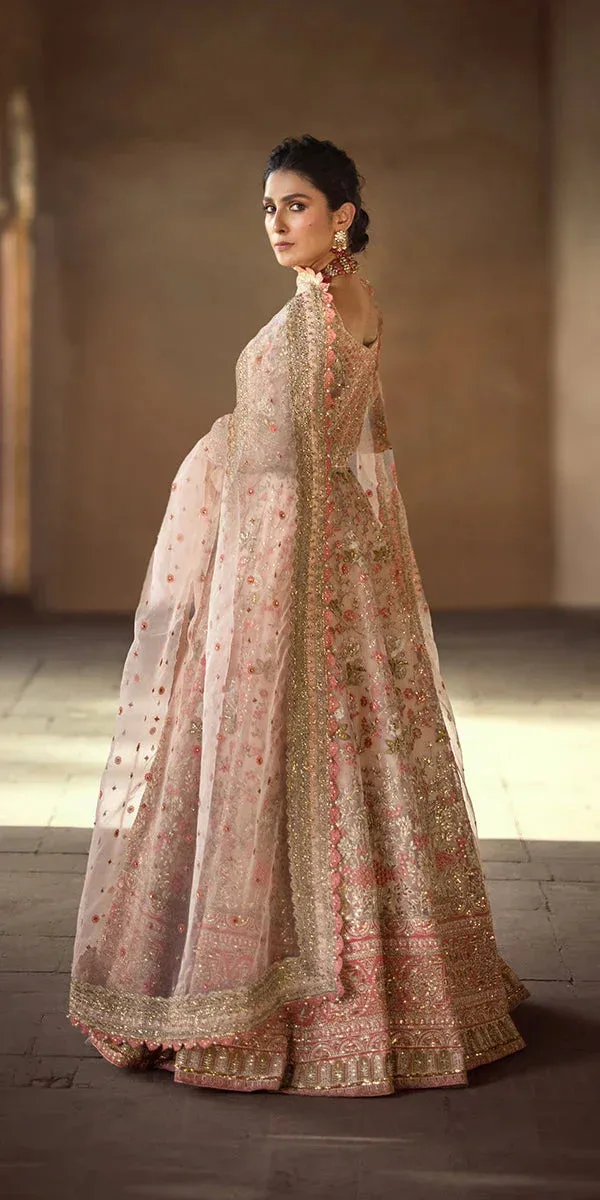 Erum Khan Jahan Wedding Formals Coral Organza – view 4 – Poshaq