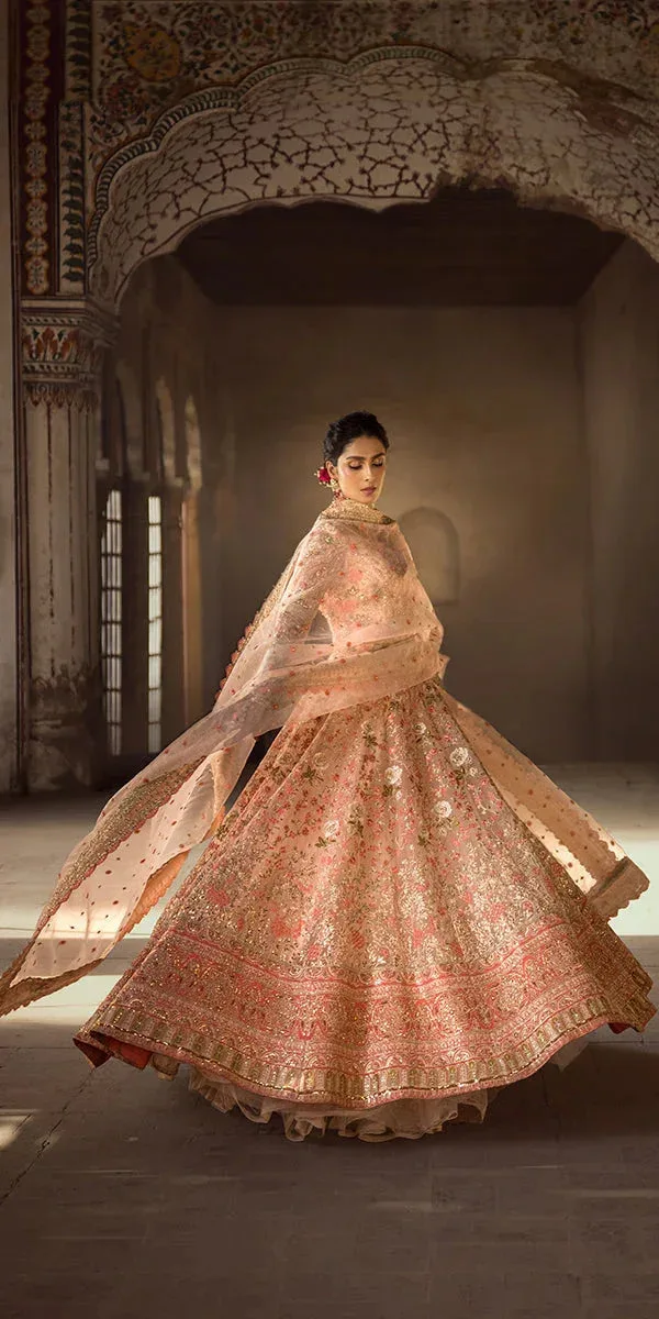 Erum Khan Jahan Wedding Formals Coral Organza – view 6 – Poshaq