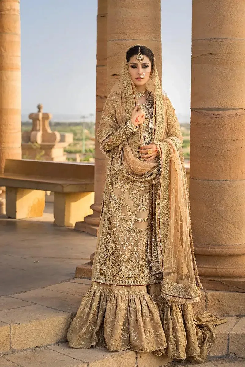 Erum Khan Jahan Wedding 23 Gold Raw Silk – view 2 – Poshaq