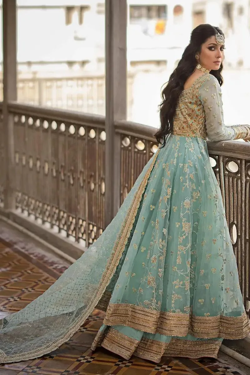 Erum Khan Jahan Wedding 23 Blue Cotton Silk – view 5 – Poshaq