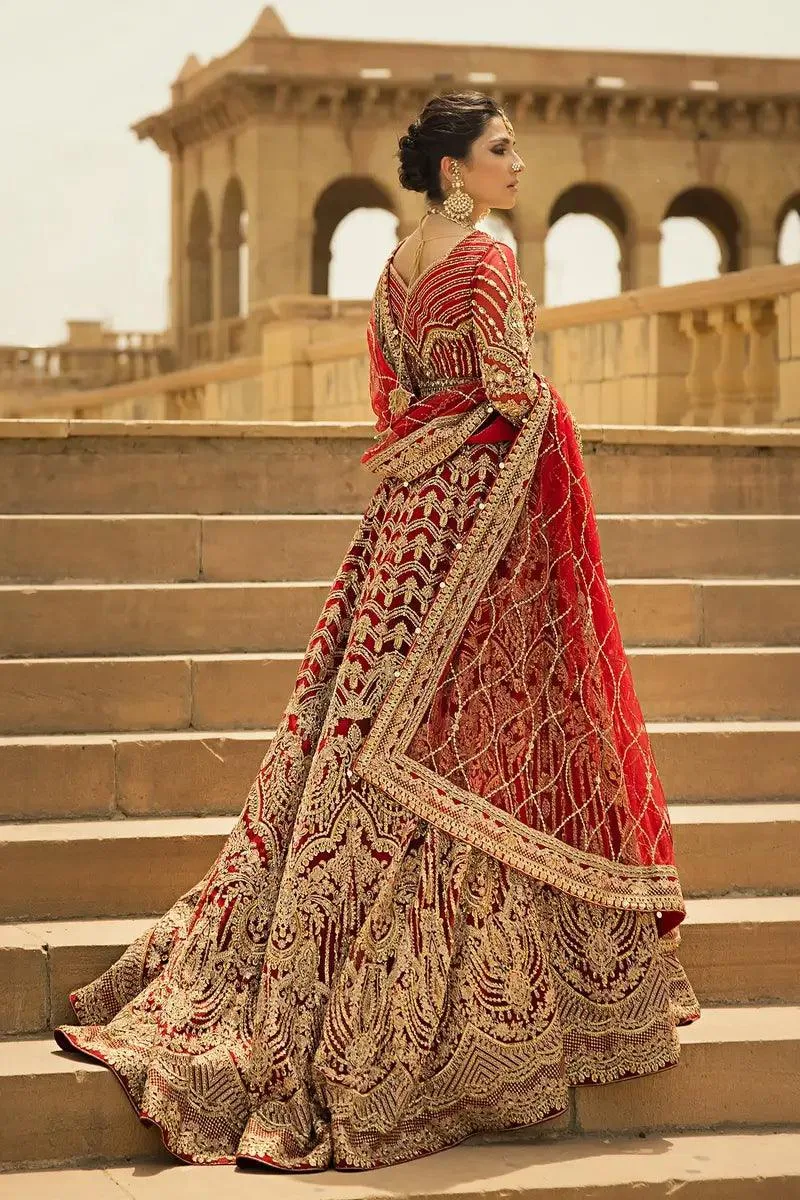 Erum Khan Jahan Wedding 23 Red Cotton Silk – view 5 – Poshaq