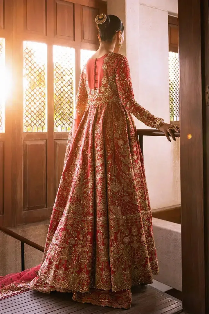 Erum Khan Jahan Wedding 23 Red Raw Silk – view 6 – Poshaq