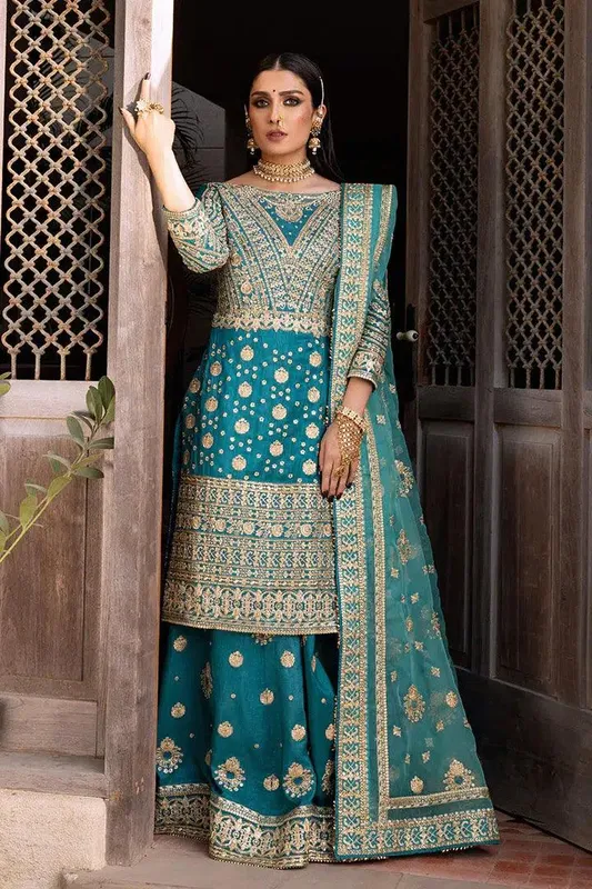 Erum Khan Jahan Wedding 23 Raw Silk – view 1 – Poshaq