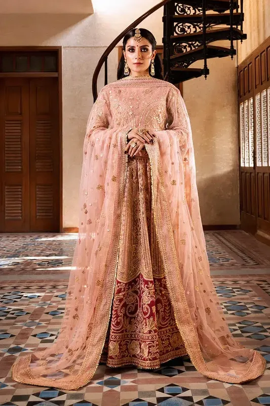 Erum Khan Jahan Wedding 23 Pink Raw Silk – view 1 – Poshaq