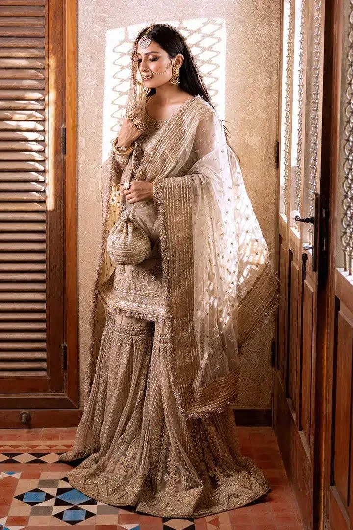 Erum Khan Jahan Wedding 23 Beige Viscose – view 2 – Poshaq