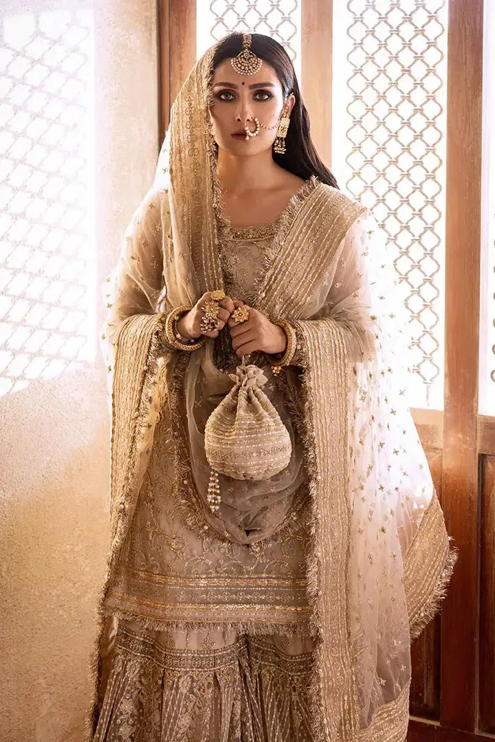 Erum Khan Jahan Wedding 23 Beige Viscose – view 3 – Poshaq