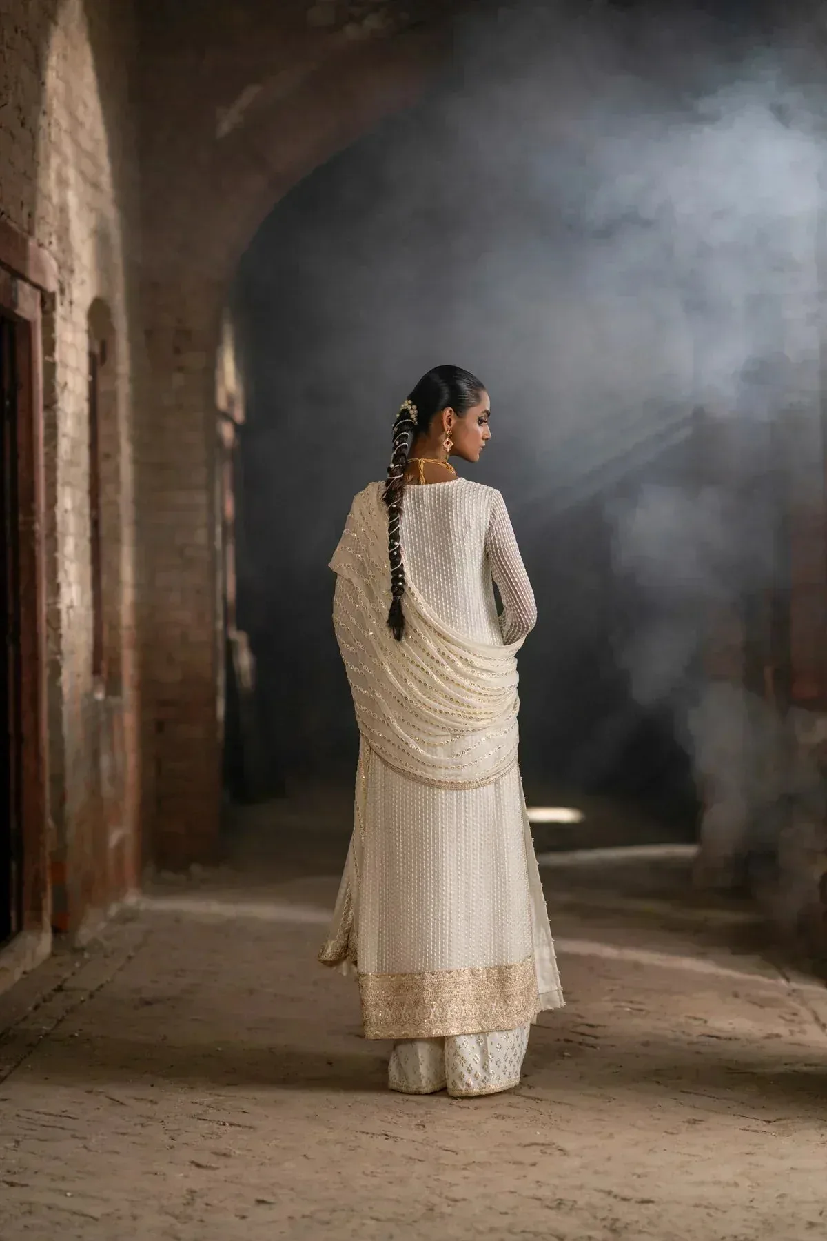 Erum Khan Mannat Formals White Chiffon – view 11 – Poshaq