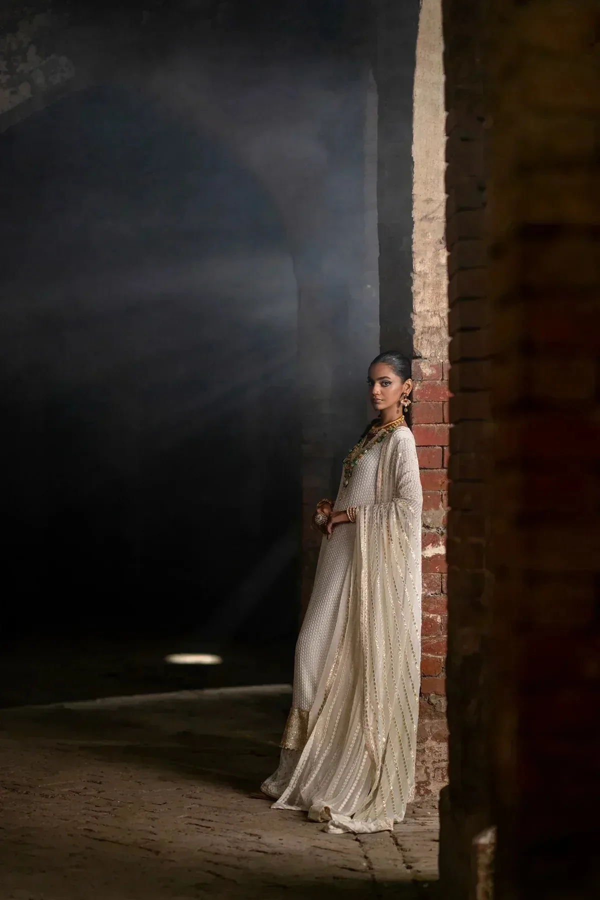 Erum Khan Mannat Formals White Chiffon – view 2 – Poshaq