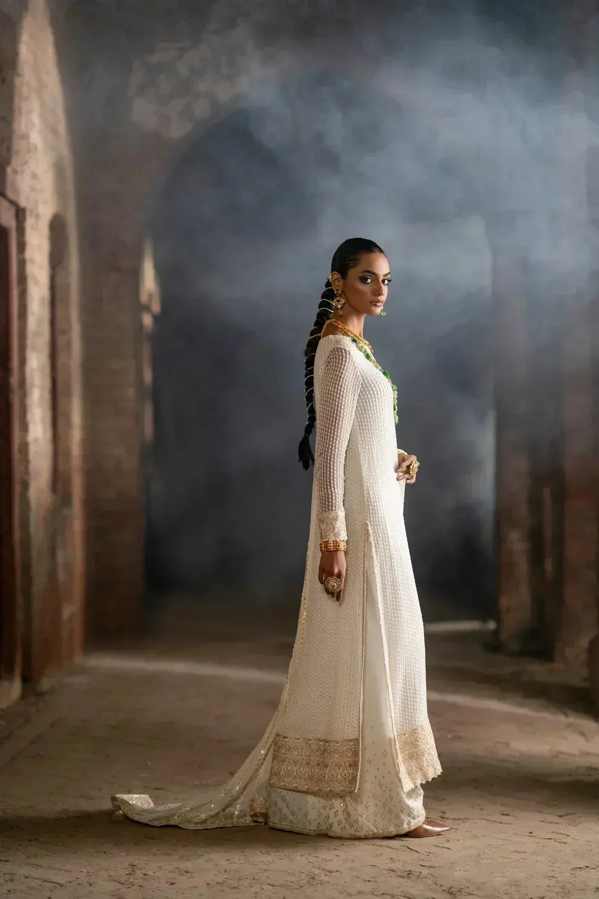 Erum Khan Mannat Formals White Chiffon – view 6 – Poshaq