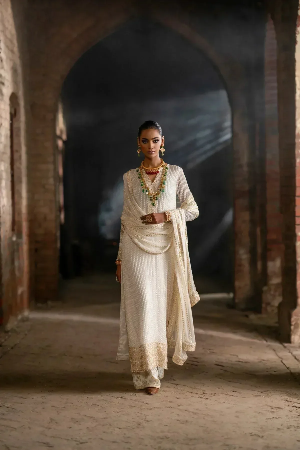 Erum Khan Mannat Formals White Chiffon – view 7 – Poshaq