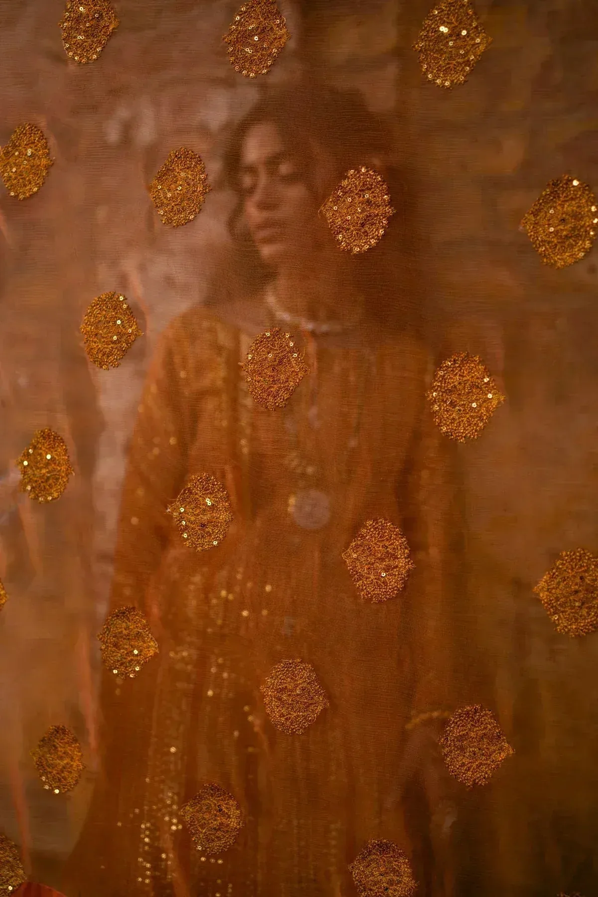 Erum Khan Mannat Formals Orange Chiffon – view 6 – Poshaq