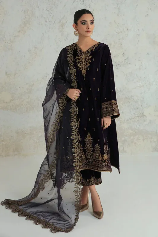 Baroque Velvet 25 Black Organza – view 1 – Poshaq