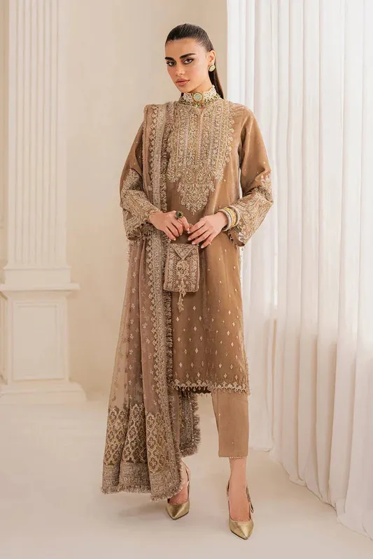 Baroque Velvet 25 Light Brown Chiffon – view 1 – Poshaq