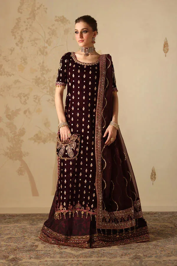 Baroque Velvet 25 Dark Maroon Organza – view 1 – Poshaq
