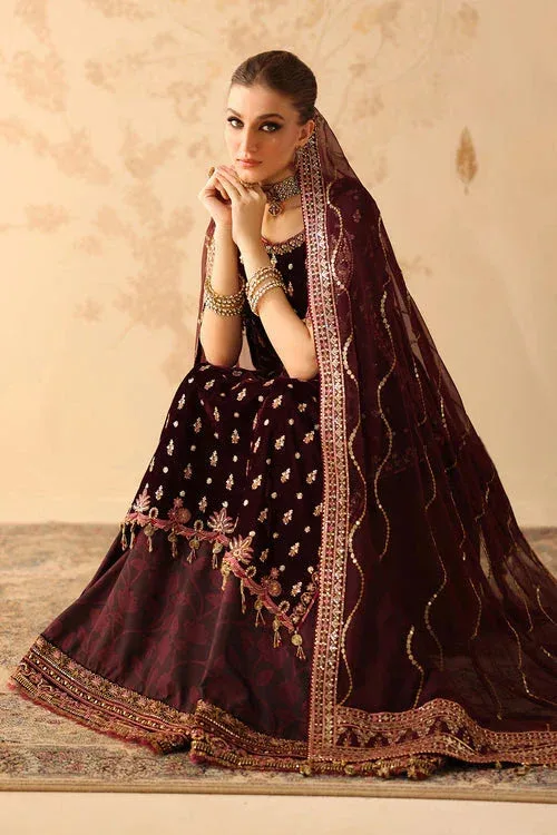 Baroque Velvet 25 Dark Maroon Organza – view 5 – Poshaq