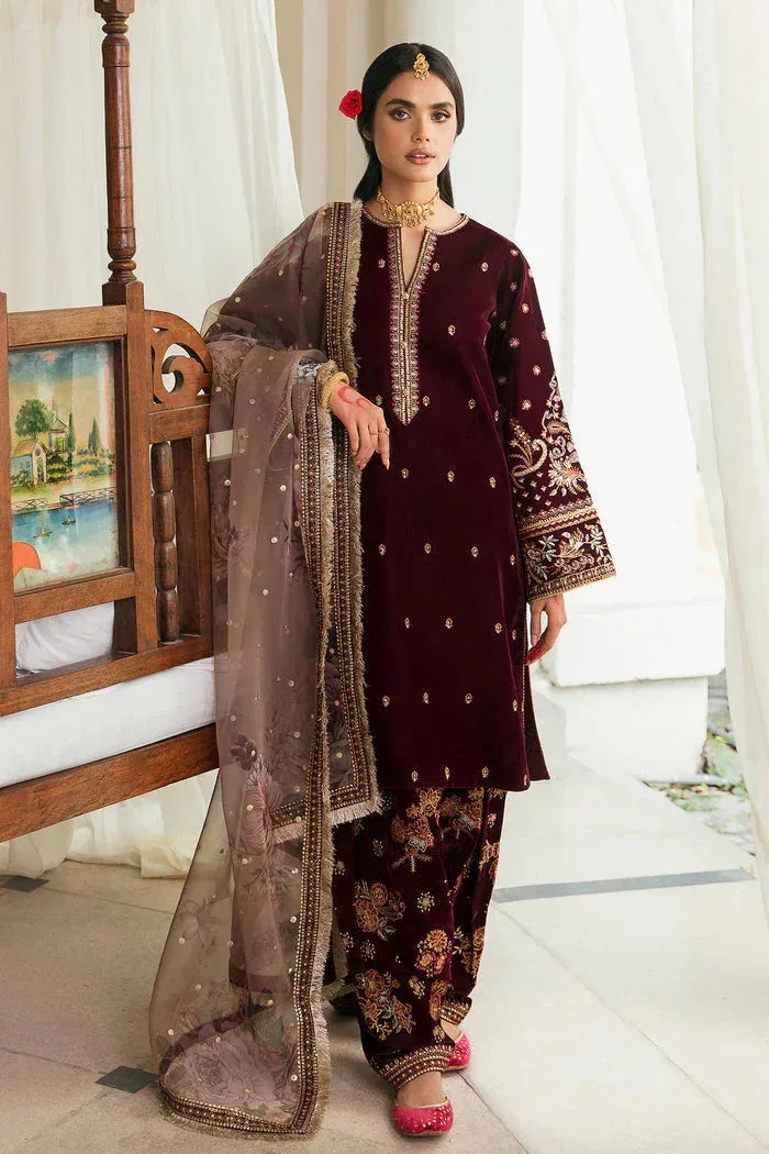 Baroque Velvet 25 Maroon Organza – view 1 – Poshaq