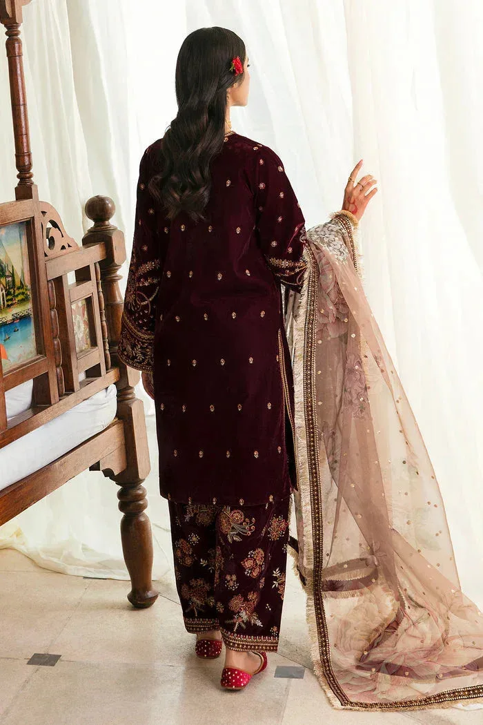 Baroque Velvet 25 Maroon Organza – view 2 – Poshaq