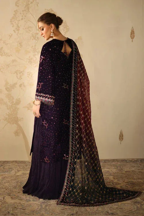 Baroque Velvet 25 Dark Purple Organza – view 2 – Poshaq