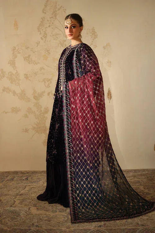 Baroque Velvet 25 Dark Purple Organza – view 5 – Poshaq