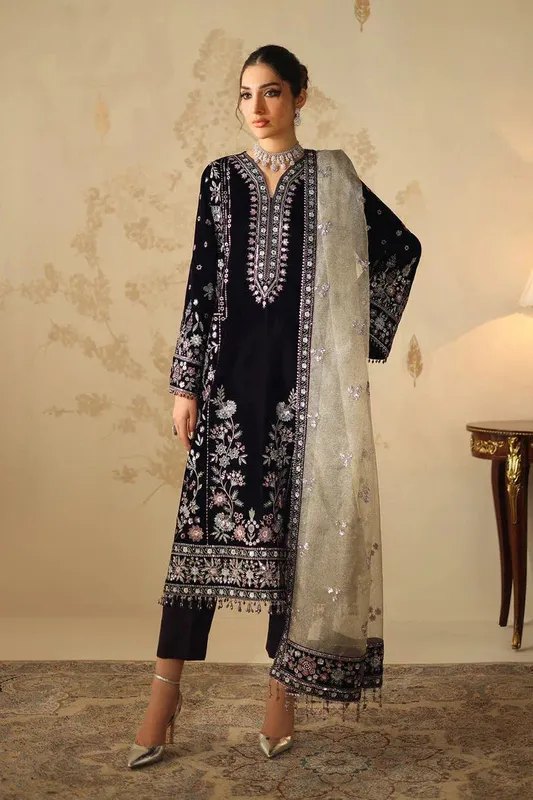Baroque Velvet 25 Black Organza – view 1 – Poshaq