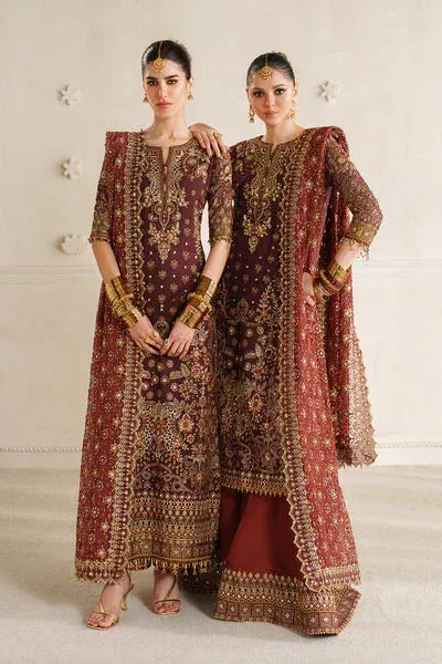 Baroque Chantelle 25 Dark Maroon Organza – view 1 – Poshaq