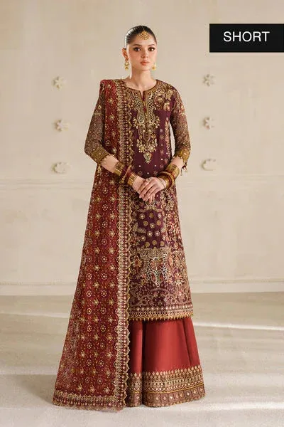 Baroque Chantelle 25 Dark Maroon Organza – view 2 – Poshaq