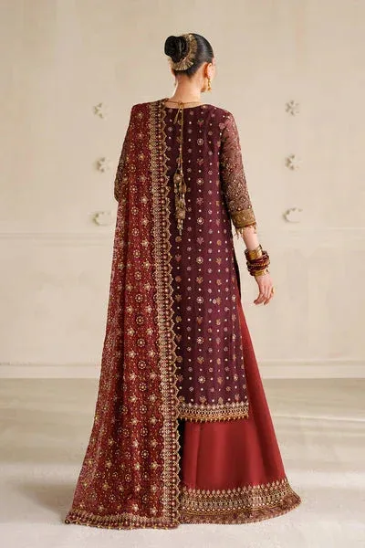 Baroque Chantelle 25 Dark Maroon Organza – view 3 – Poshaq