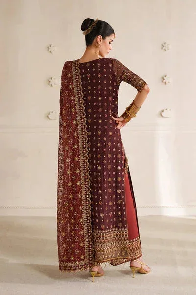 Baroque Chantelle 25 Dark Maroon Organza – view 5 – Poshaq