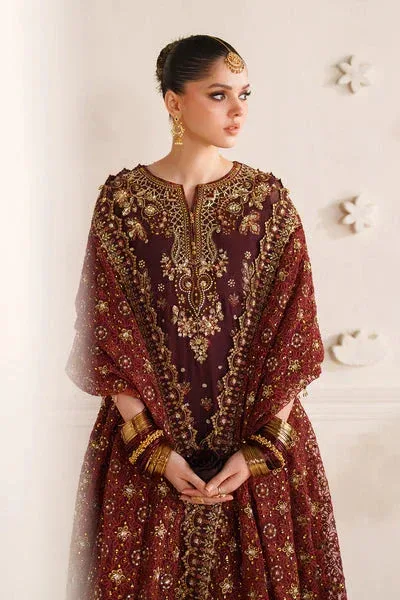 Baroque Chantelle 25 Dark Maroon Organza – view 7 – Poshaq