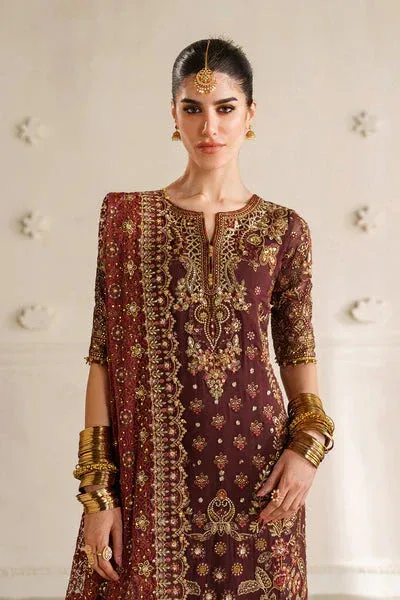 Baroque Chantelle 25 Dark Maroon Organza – view 8 – Poshaq