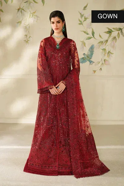 Baroque Chantelle 25 Maroon Organza – view 4 – Poshaq