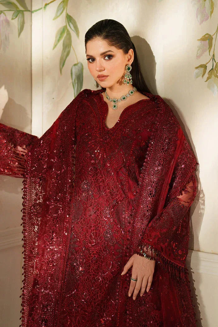 Baroque Chantelle 25 Maroon Organza – view 8 – Poshaq
