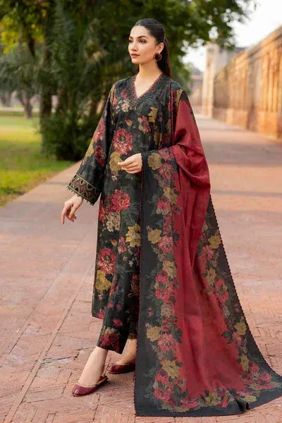Baroque Luxury Pret 25 Midnight Green Khaddar – view 1 – Poshaq