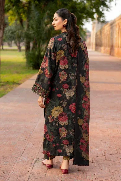 Baroque Luxury Pret 25 Midnight Green Khaddar – view 2 – Poshaq
