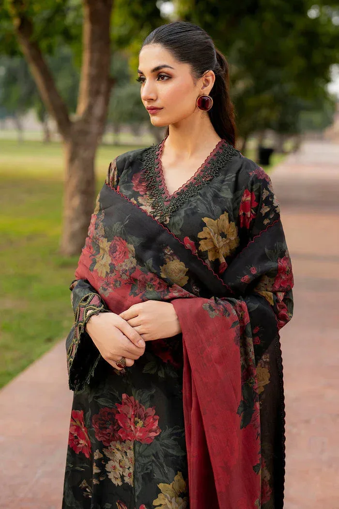 Baroque Luxury Pret 25 Midnight Green Khaddar – view 4 – Poshaq