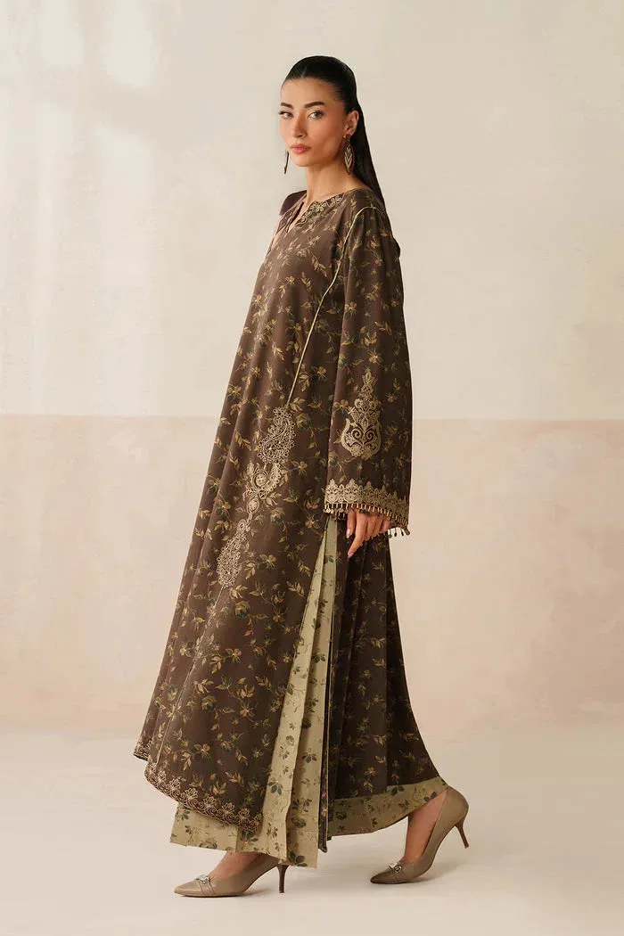 Baroque Luxury Pret 25 Chocolate Brown Organza – view 4 – Poshaq